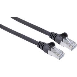 Intellinet 736855 RJ45 síťové kabely, propojovací kabely CAT 6A S/FTP 10.00 m černá fóliové stínění, stínění pletivem, bez halogenů 1 ks