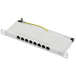 Renkforce RF-4996630 8 portů patch panel 254 mm (10) CAT 6A 0.5 U šedá osazený