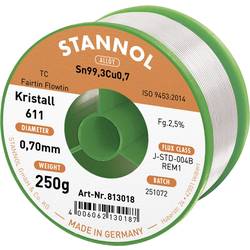 Stannol Kristall 611 Fairtin bezolovnatý pájecí cín bez olova Sn99,3Cu0,7 REM1 250 g 0.7 mm