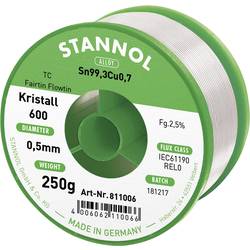 Stannol Kristall 600 Fairtin bezolovnatý pájecí cín bez olova Sn99,3Cu0,7 REL0 250 g 0.5 mm