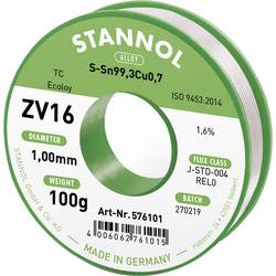 Stannol ZV16 bezolovnatý pájecí cín bez olova Sn99,3Cu0,7 REL0 100 g 1 mm