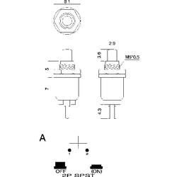 TRU COMPONENTS TC-R13-81A-05RT, 1587717 tlačítko, 5.2 mm, 125 V/AC, 0.5 A, 1 ks