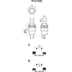 TRU COMPONENTS TC-R13-509A-05YL, 1587749 tlačítko, 7 mm, 250 V/AC, 1.5 A, 1 ks
