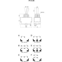TRU COMPONENTS 1587678 TC-R13-28F-06 páčkový spínač 250 V/AC 10 A 2x vyp/zap s aretací 1 ks