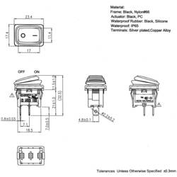 TRU COMPONENTS 1588062 kolébkový spínač TC-R13-66A8-02 250 V/AC 10 A 1x vyp/zap IP65 s aretací 1 ks