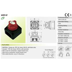 TRU COMPONENTS TC-A23-2 bateriový spínač do auta 12 V/DC, 50 V/DC 200 A 1x vyp/zap s aretací IP54 1 ks