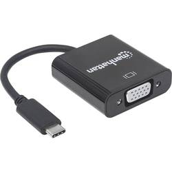Manhattan 151771 USB / VGA adaptér [1x USB 3.1 zástrčka C - 1x VGA zásuvka] černá barevně rozlišený, flexibilní provedení, fóliové stínění, UL certifikace,