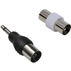 BKL Electronic 0403544 Sada jack adaptérů na koaxiální kabel Připojení kabelu: Konektor jack 3,5 mm, IEC zásuvka na koaxiální kabel, IEC konektor na koaxiální