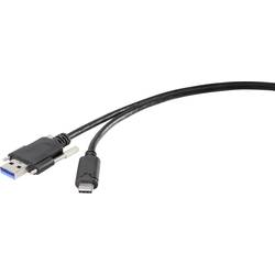Renkforce USB kabel USB 3.2 Gen1 (USB 3.0 / USB 3.1 Gen1) USB-A zástrčka, USB-C ® zástrčka 1.00 m černá lze šroubovat RF-3386040