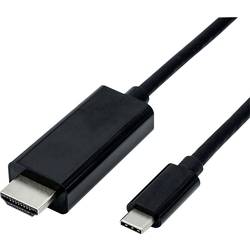 Roline USB-C® / HDMI kabelový adaptér USB-C ® zástrčka, Zástrčka HDMI-A 3.00 m černá 11.04.5842 Kabel pro displeje USB-C®