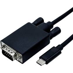 Roline USB-C® / VGA kabelový adaptér USB-C ® zástrčka, VGA pólové Zástrčka 1.00 m černá 11.04.5820 Kabel pro displeje USB-C®
