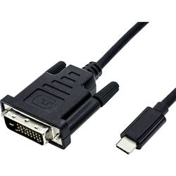 Roline USB-C® / DVI kabelový adaptér USB-C ® zástrčka, DVI-D 24+1pol. Zástrčka 2.00 m černá 11.04.5831 Kabel pro displeje USB-C®
