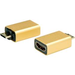 Roline 12.03.3154 adaptér [1x mini HDMI zástrčka C - 1x HDMI zásuvka] zlatá (metalíza) 30 m