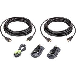 ATEN KVM kabel [1x HDMI zástrčka, USB 2.0 zástrčka A, jack zástrčka 3,5 mm - 1x HDMI zástrčka, jack zástrčka 3,5 mm, USB 2.0 zásuvka B] 3.00 m černá