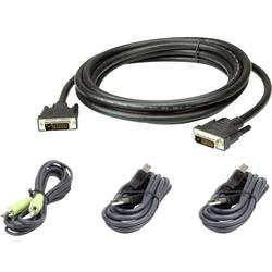 ATEN KVM kabel [1x DVI-D zástrčka , USB 2.0 zástrčka A, jack zástrčka 3,5 mm - 1x DVI-D zástrčka , USB 2.0 zásuvka A, jack zástrčka 3,5 mm] 3.00 m černá