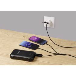 Renkforce Nabíjecí kabel USB USB 2.0 USB-A zástrčka, USB-C ® zástrčka, USB Micro-B zástrčka, Apple Lightning konektor, USB-C ® zástrčka 3.00 m alcantara černá