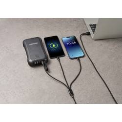 Nabíjecí kabel USB USB 2.0 USB-A zástrčka, USB-C ® zástrčka, USB Micro-B zástrčka, Apple Lightning konektor, USB-C ® zástrčka 2.00 m černá hliníková zástrčka