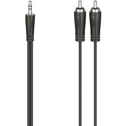 Hama 00205112 jack / cinch audio kabel [2x cinch zástrčka - 1x jack zástrčka 3,5 mm] 5 m černá