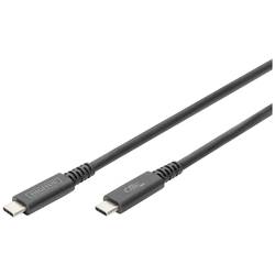 Digitus USB kabel USB 3.2 Gen2 (USB 3.1 Gen2), USB 3.2 Gen2x2, USB 3.2 Gen1 (USB 3.0 / USB 3.1 Gen1) USB-C®, USB-C ® zástrčka 0.80 m černá flexibilní