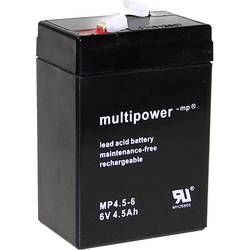 multipower PB-6-4,5-4,8 MP4,5-6 olověný akumulátor 6 V 4.5 Ah olověný se skelným rounem (š x v x h) 70 x 105 x 47 mm plochý konektor 4,8 mm bezúdržbové,