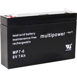 multipower PB-6-7-4,8 MP7-6 olověný akumulátor 6 V 7 Ah olověný se skelným rounem (š x v x h) 151 x 100 x 34 mm plochý konektor 4,8 mm bezúdržbové, nepatrné