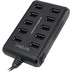 LogiLink UA0125 10 portů USB 2.0 hub černá
