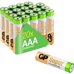 GP Batteries Super mikrotužková baterie AAA alkalicko-manganová 1.5 V 20 ks