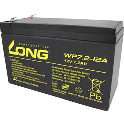 Long WP7.2-12A/F1 WP7.2-12A/F1 olověný akumulátor 12 V 7.2 Ah olověný se skelným rounem (š x v x h) 151 x 102 x 65 mm plochý konektor 4,8 mm VDS certifikace ,
