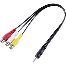 SpeaKa Professional SP-8433716 AV audio, video adaptér [1x jack zástrčka 3,5 mm - 3x cinch zásuvka] černá