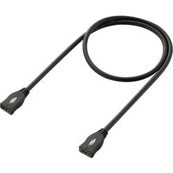 SpeaKa Professional HDMI prodlužovací kabel Zásuvka HDMI-A, Zásuvka HDMI-A 1.00 m černá SP-1793612 Audio Return Channel, pozlacené kontakty, Ultra HD (4K) HDMI