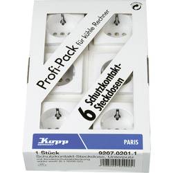 Kopp vestavný zásuvka s ochranným kontaktem Paris bílá 920702011 6 ks