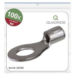 Quadrios 23C508 kulaté kabelové oko Průřez (max.)=4 mm² Ø otvoru=6.5 mm bez izolace 100 ks