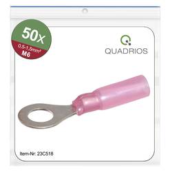Quadrios 23C518 kulaté kabelové oko Průřez (max.)=1.5 mm² Ø otvoru=6.5 mm částečná izolace červená 50 ks