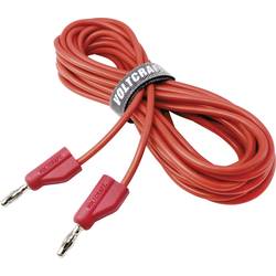 VOLTCRAFT MSB-300 měřicí kabel lamelová zástrčka 4 mm silikon 5.00 m červená 1 ks