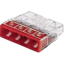 krabicová svorka Tuhost (příčný řez): 0.5-2.5 mm² Pólů: 4 WAGO 2273 100 ks transparentní, červená