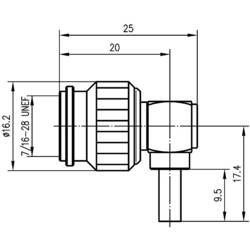 Telegärtner 100023737 100023737 TNC konektor zástrčka, zahnutá 50 Ω 1 ks