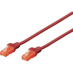Digitus DK-1617-100/R RJ45 síťové kabely, propojovací kabely CAT 6 U/UTP 10.00 m červená samozhášecí, bez halogenů, kulatý, kroucené páry , nestíněný 1 ks