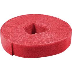 Value 25.99.5253 pásek se suchým zipem ke spojování flaušová část, háčková a flaušová část, háčková část (d x š) 25 m x 10 mm červená 25 m
