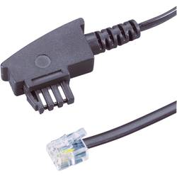 Basetech telefonní kabel [1x telefonní zástrčka TAE-F - 1x RJ11 zástrčka 6p4c] 15.00 m černá