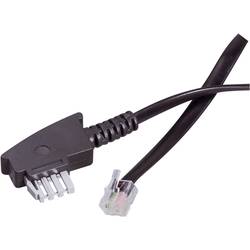 fax kabel přemostěný [1x telefonní zástrčka TAE-N - 1x RJ11 zástrčka 6p2c] 10.00 m černá Basetech