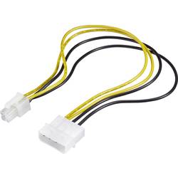 Renkforce napájecí kabel [1x ATX zásuvka 4pólová - 1x IDE proudová zástrčka 4pólová] 0.30 m žlutá, černá