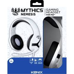 Konix NEMESIS PS5 HEADSET Sluchátka Over Ear kabelová stereo černá/bílá regulace hlasitosti Gaming