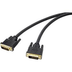 Renkforce DVI kabel DVI-D 24+1pol. Zástrčka, DVI-D 24+1pol. Zástrčka 7.50 m černá RF-4680662 pozlacené kontakty DVI kabel