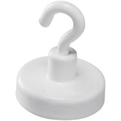magnetoplan magnet s háčkem 52625 (Ø) 25 mm kulatý, s hákem bílá 1 ks 52625