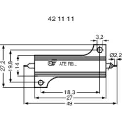 ATE Electronics RB25/ výkonný rezistor 0.47 Ω axiální 25 W 5 % 1 ks