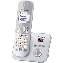 Panasonic KX-TG6821 DECT, GAP bezdrátový analogový telefon záznamník, handsfree stříbrná, šedá