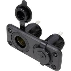 TRU COMPONENTS Dvojitá vestavná autozásuvka s ochrannou krytkou Proudová zatížitelnost (max.)=20 A 12 V/DC