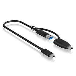 ICY BOX USB kabel USB 3.2 Gen2 (USB 3.1 Gen2) USB-C ® zástrčka, USB-A zástrčka 0.35 m černá 60836