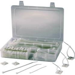 TRU COMPONENTS EPR-350 stahovací pásky 100 x 2.5 mm, 142 x 3.2 mm, 190 x 4.8 mm čirá;s lepicím podstavcem;1 sada