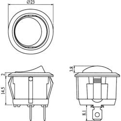 TRU COMPONENTS 701365 kolébkový spínač R13-112A-02 BB 250 V/AC 6 A 1x vyp/zap s aretací 1 ks